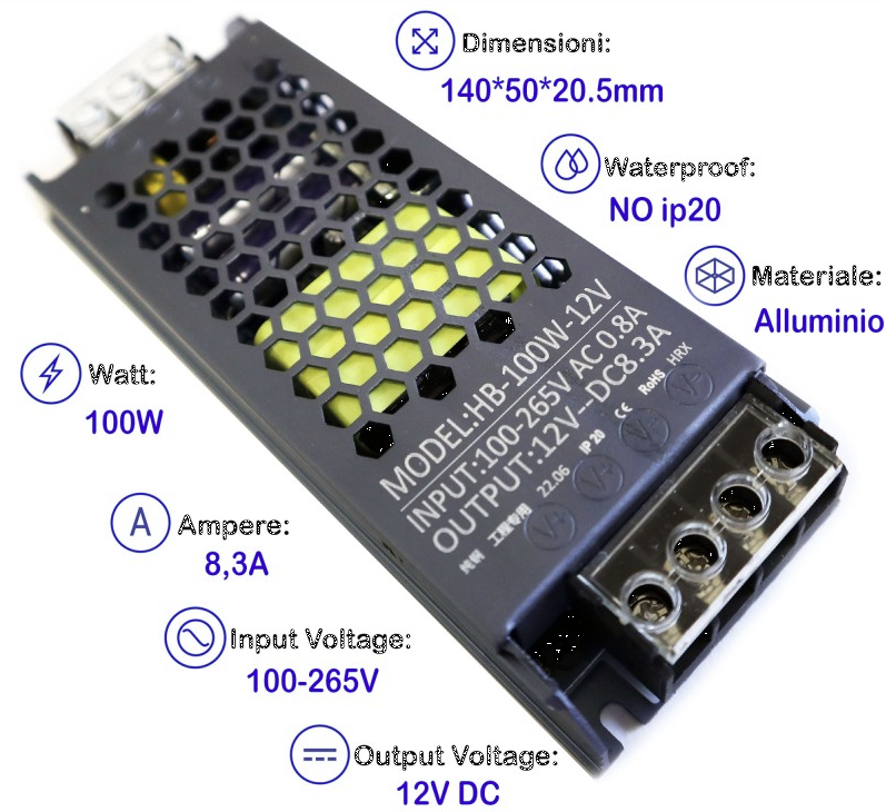 12V-8A-100W